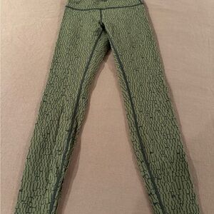 lululemon athletica Green Patterned Leggings